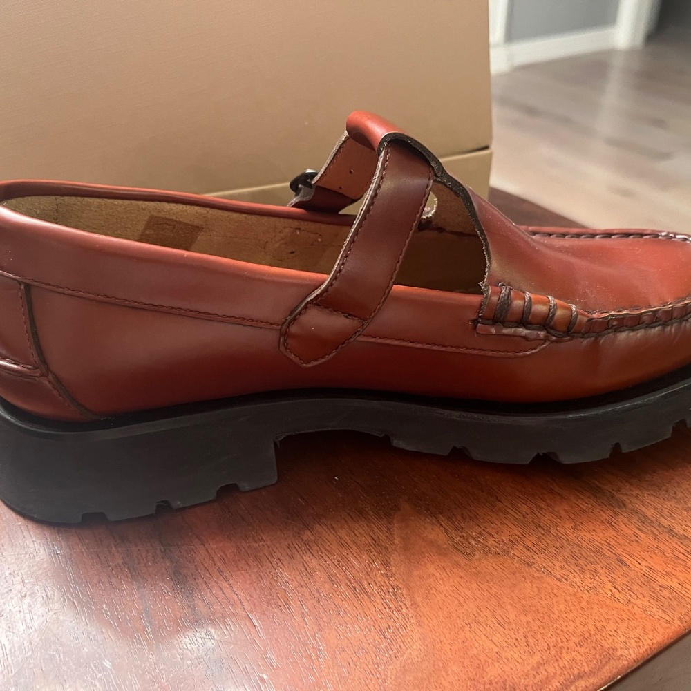 Hereu Brown Leather Mary Jane Loafers - Picture 4 of 5